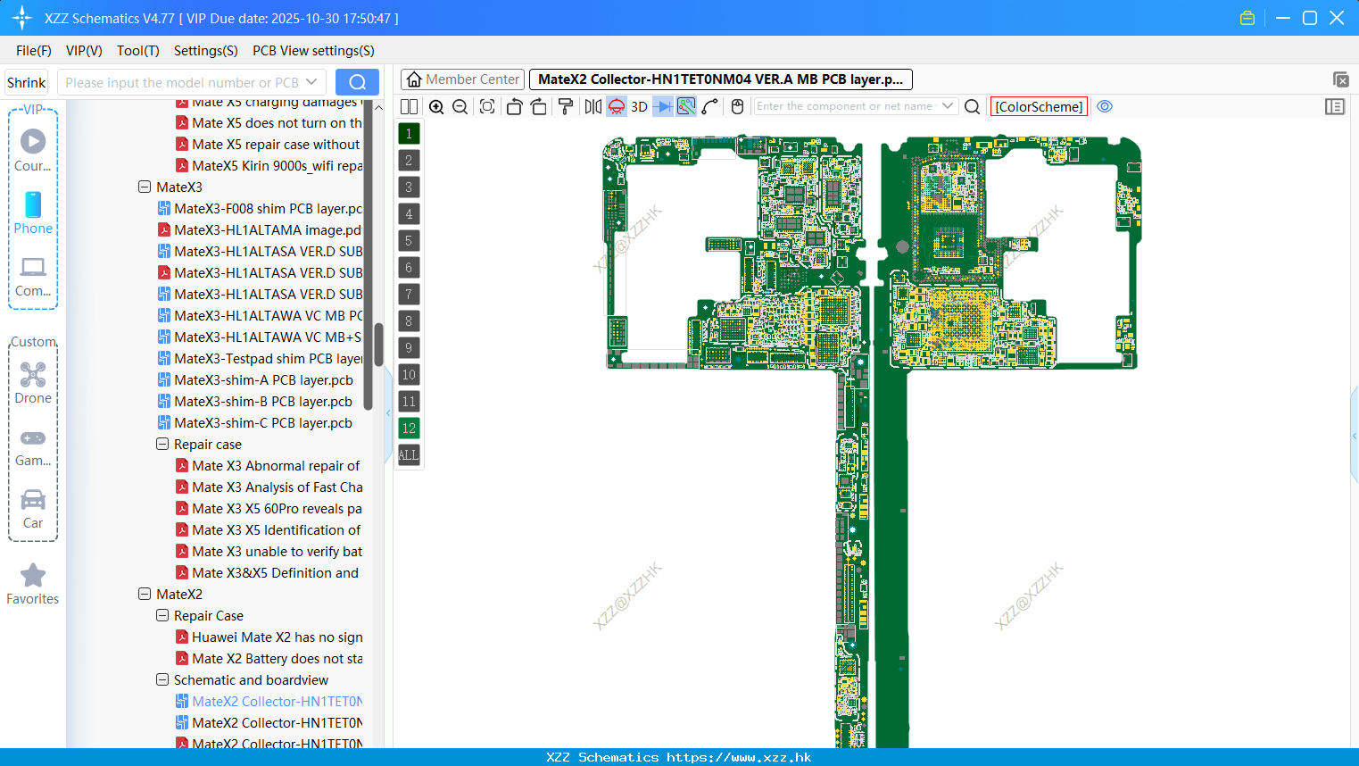 Huawei MateX2 Collector-HN1TET0NM04 VER.A MB PCB Layer